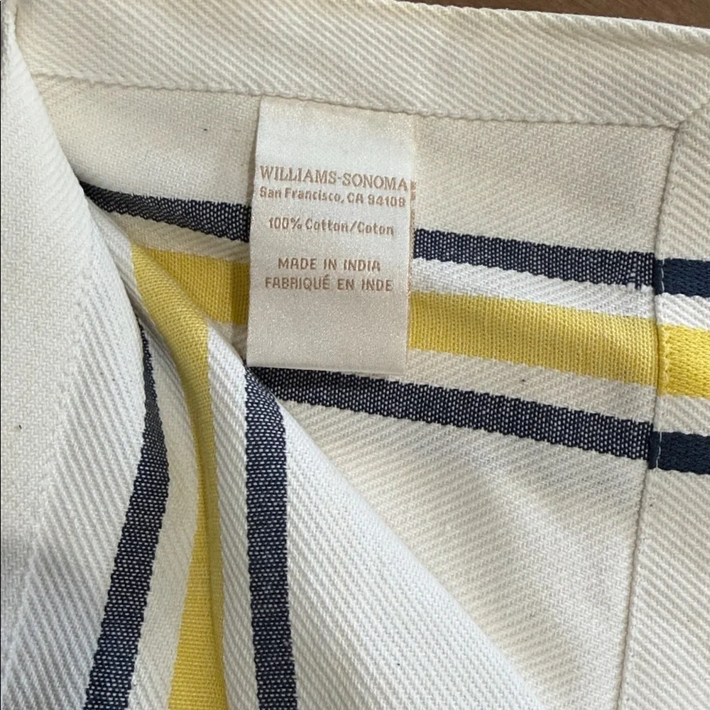Williams Sonoma Yellow and Blue Striped Napkins